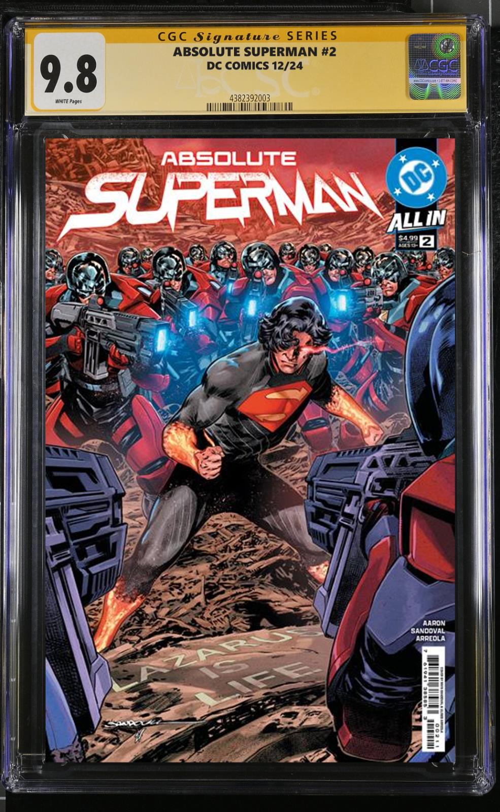 ABSOLUTE SUPERMAN #2/#3/#4 DC CGC/RAW COVER PICK RAFA SANDOVAL SIGNED PRESALE