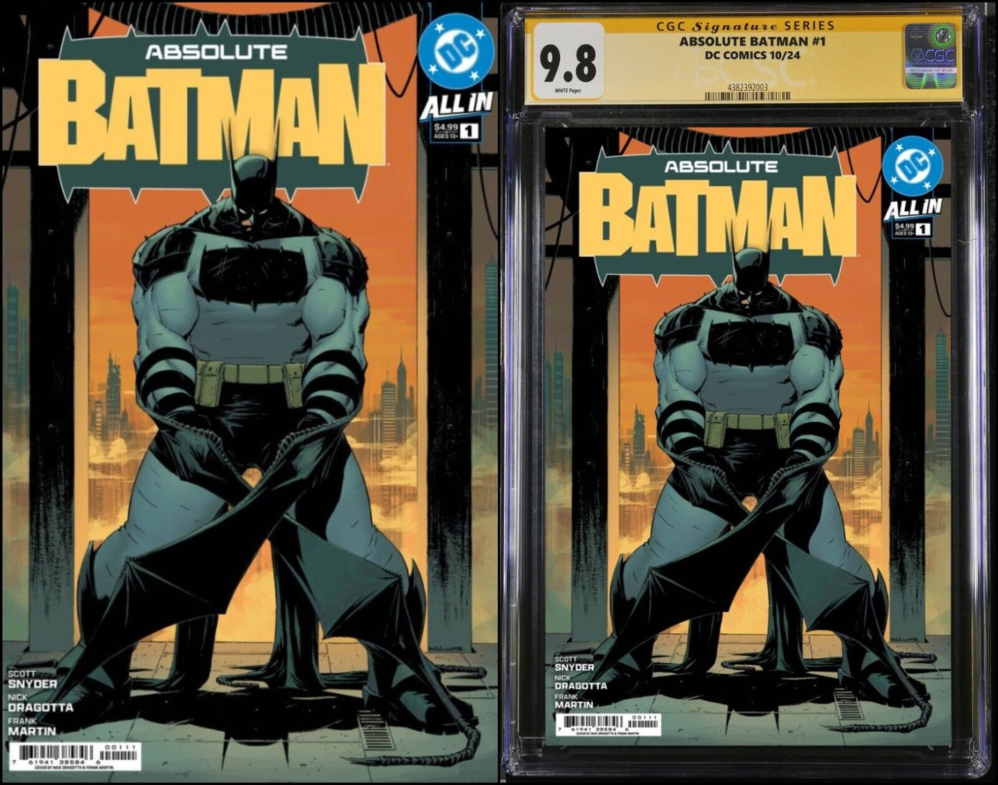 ABSOLUTE BATMAN #1 1ST PRINT DC CGC SS 9.8 OR RAW SCOTT SNYDER SIGNED PRESALE NM