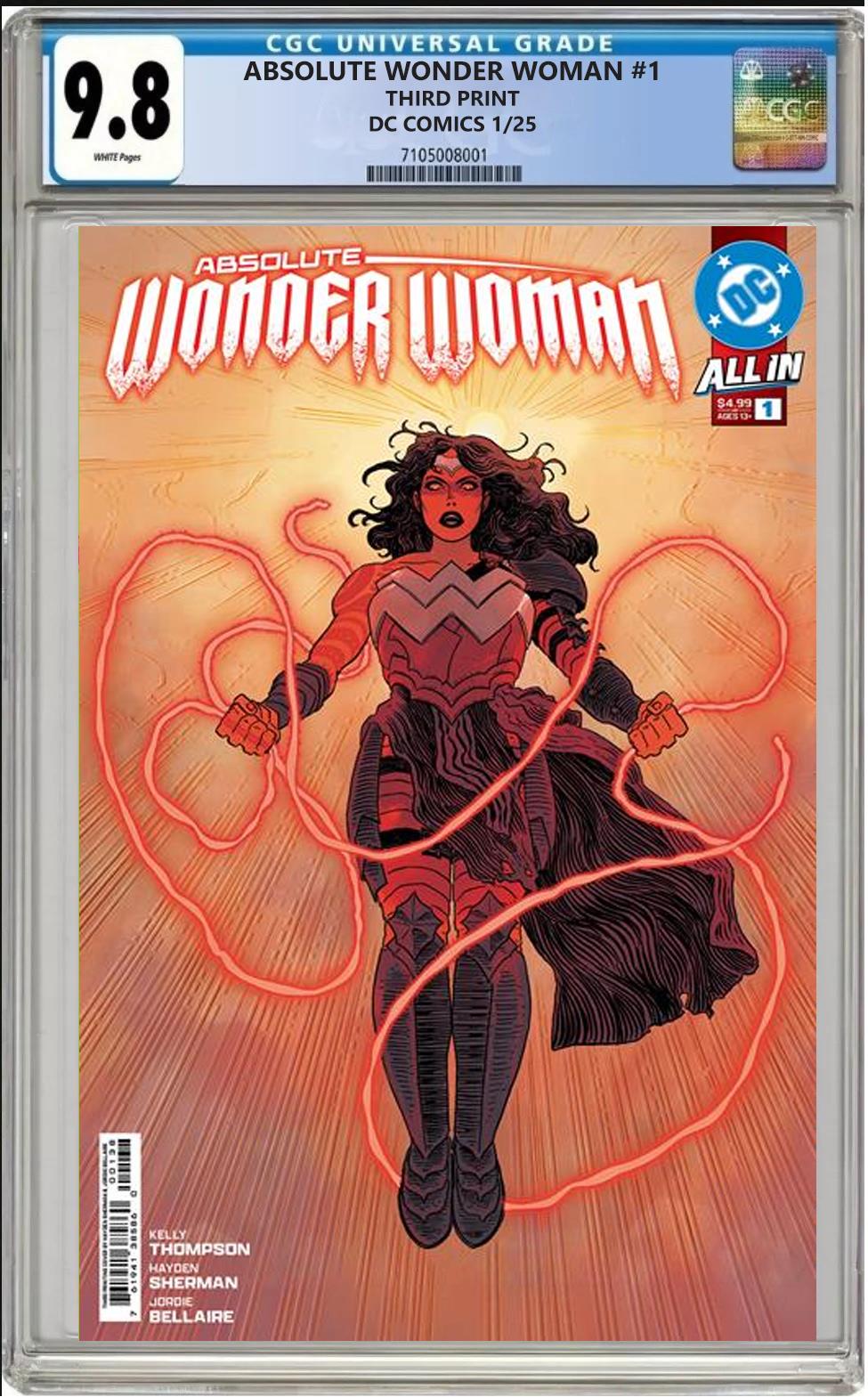 ABSOLUTE WONDER WOMAN #1 3RD PRINT DC CVR A HAYDEN SHERMAN CGC 9.8 PRESALE 1/22