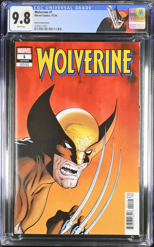 WOLVERINE #1 MARVEL 2024 1:50 MIKE ZECK VARIANT CGC 9.8 NM W/ CUSTOM LABEL