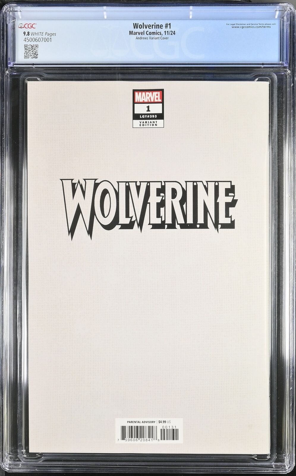 WOLVERINE #1 MARVEL 2024 KAARE ANDREWS VARIANT CGC 9.8 NM