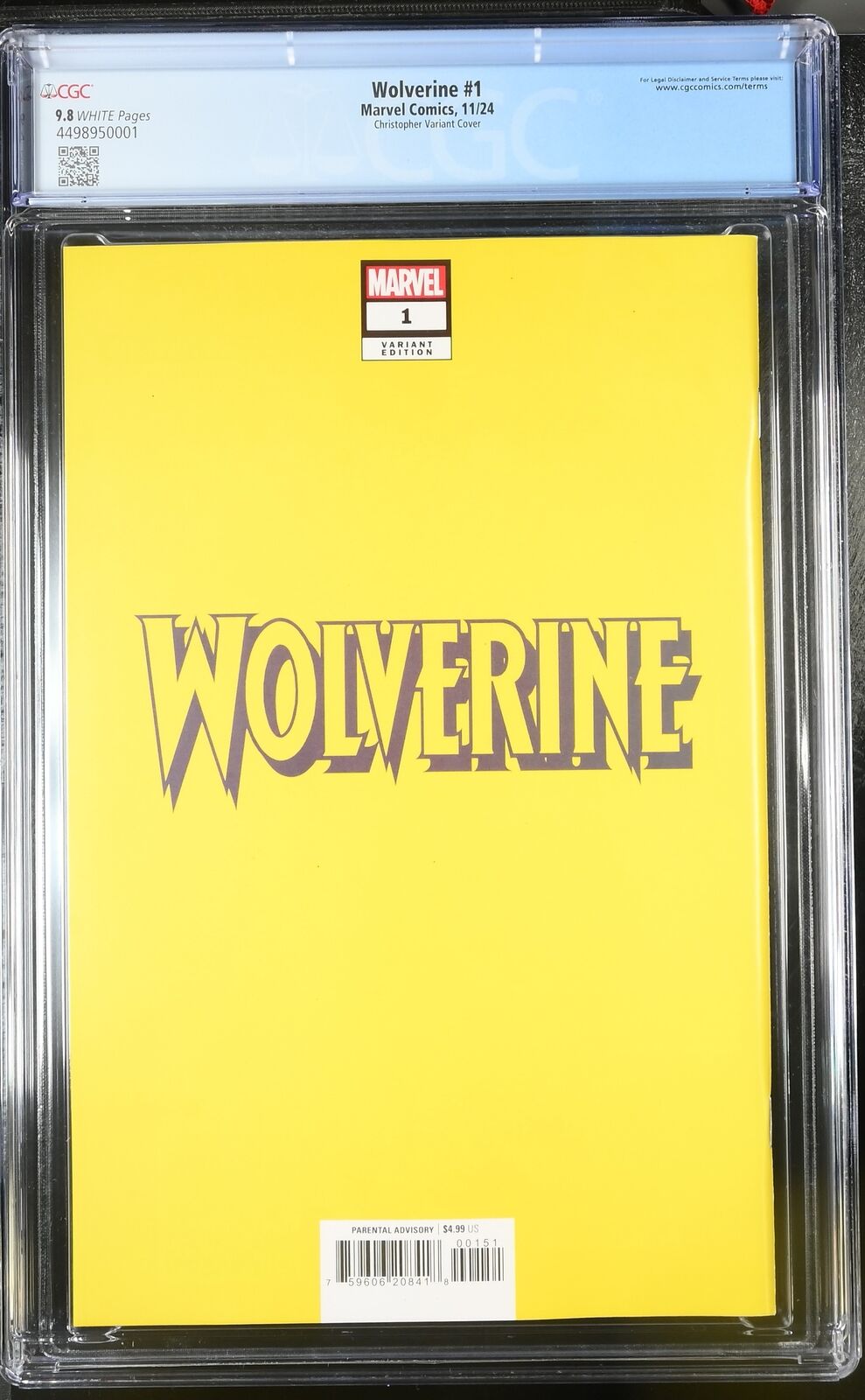 WOLVERINE 1 MARVEL 2024 JOHN TYLER CHRISTOPHER NEGATIVE SPACE VARIANT CGC 9.8 NM