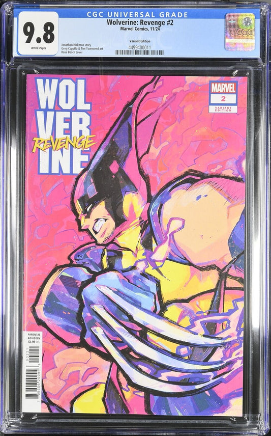 WOLVERINE REVENGE #2 MARVEL 2024 ROSE BESCH VARIANT CGC 9.8 NM