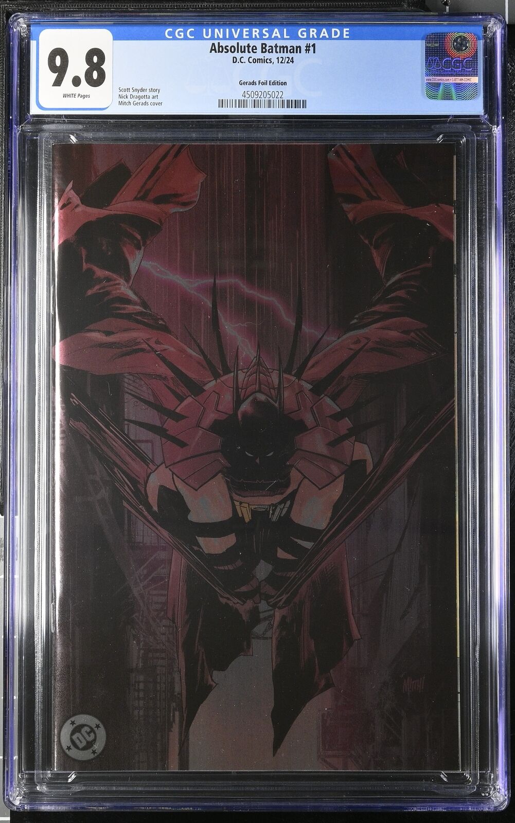 ABSOLUTE BATMAN #1 DC 2024 1:50 MITCH GERADS FOIL VARIANT CGC 9.8 NM SHIPS NOW