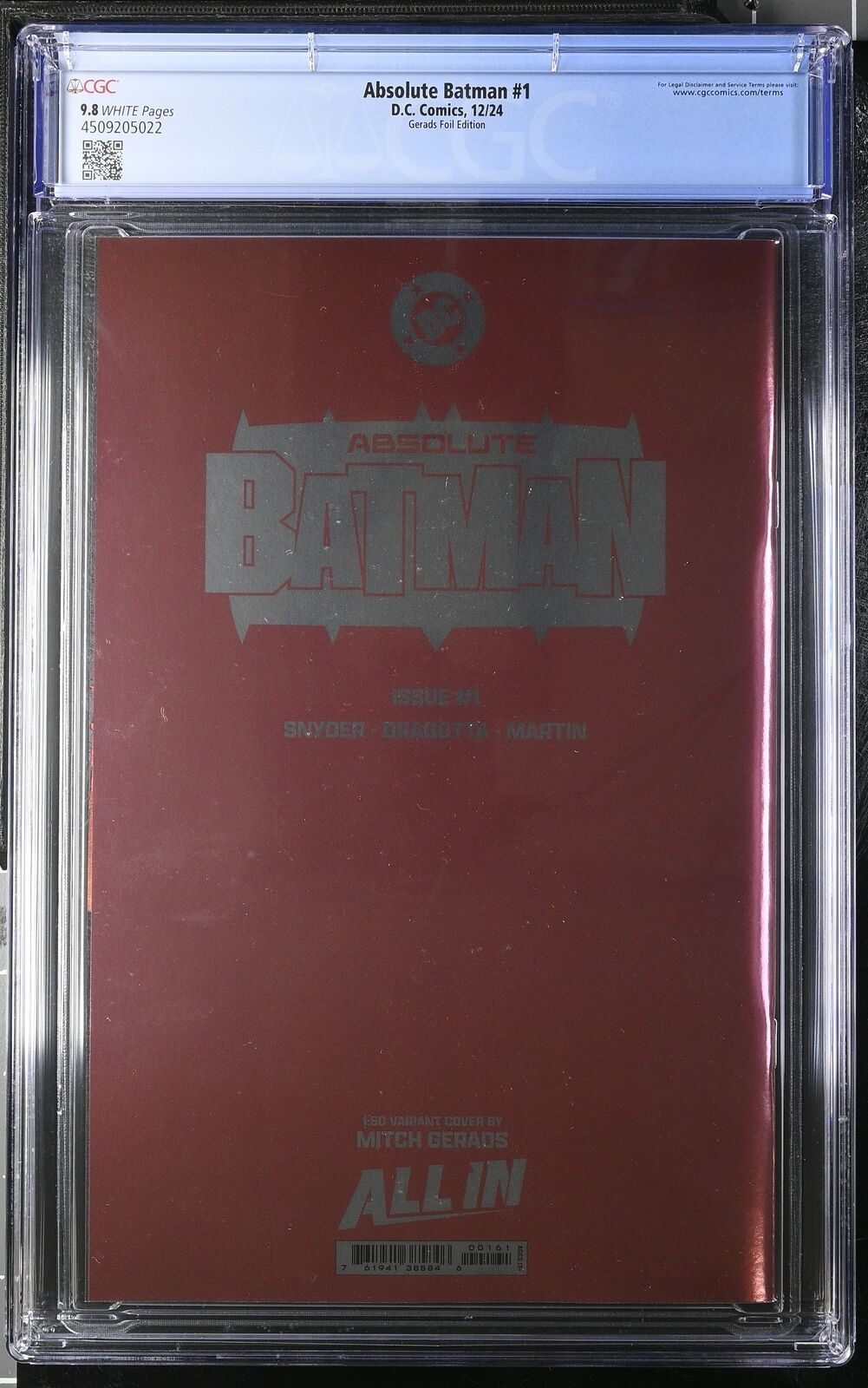 ABSOLUTE BATMAN #1 DC 2024 1:50 MITCH GERADS FOIL VARIANT CGC 9.8 NM SHIPS NOW