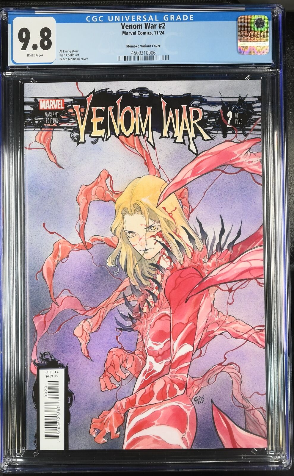 VENOM WAR #2 MARVEL 2024 PEACH MOMOKO VARIANT CGC 9.8 NM/MT SHIP NOW!