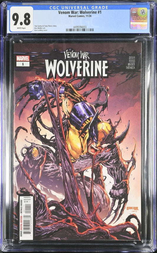 VENOM WAR WOLVERINE #1 MARVEL 2024 KEN LASHLEY MAIN COVER CGC 9.8 NM SHIPS NOW!