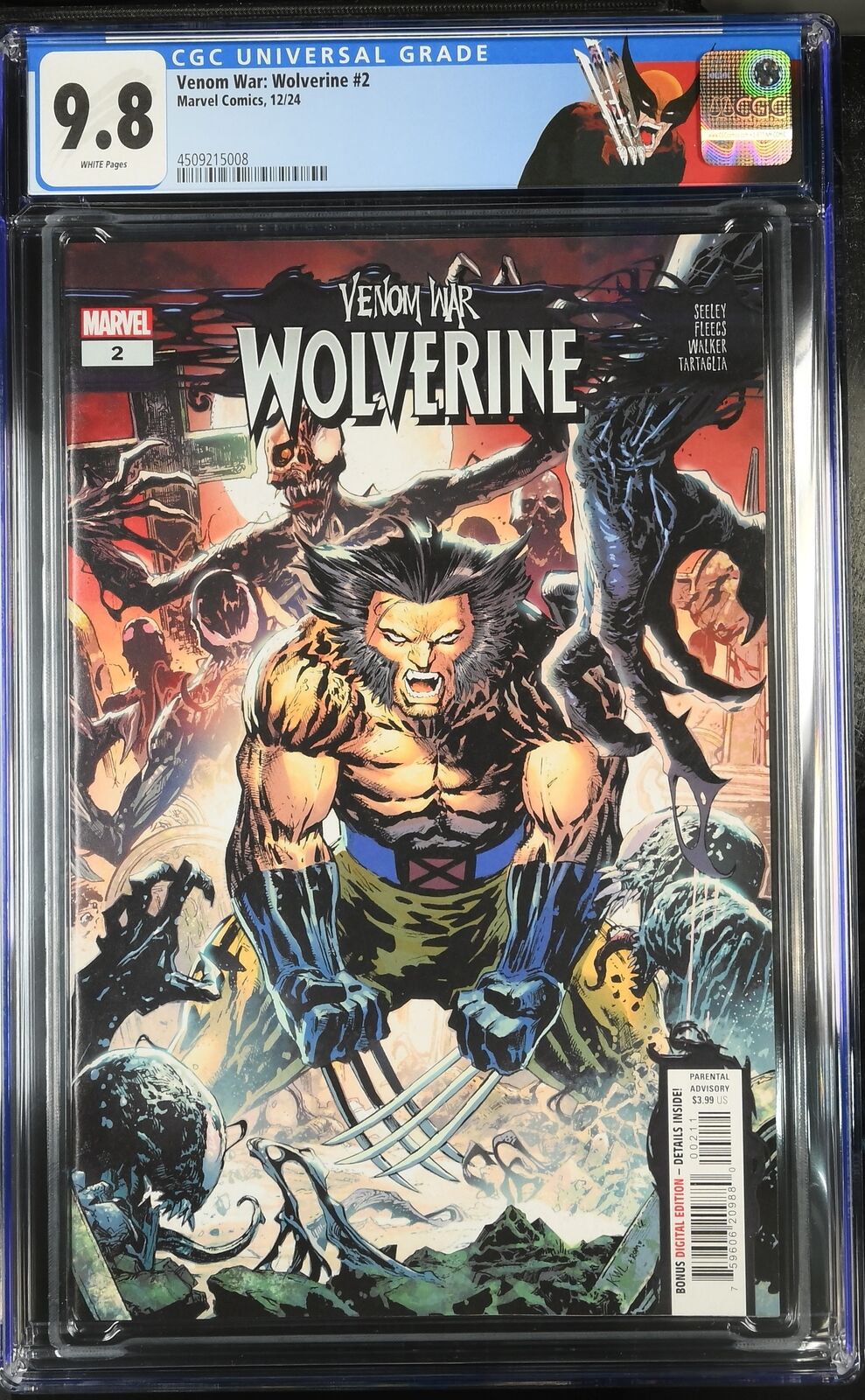 VENOM WAR WOLVERINE #2 MARVEL 2024 KEN LASHLEY MAIN CGC 9.8 NM WITH CUSTOM LABEL