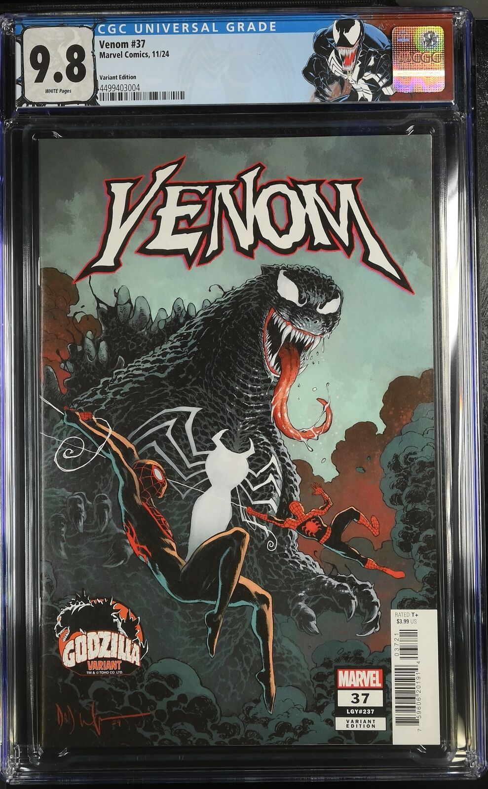 VENOM #37 MARVEL 2024 DAVE WACHTER GODZILLA VARIANT CGC 9.8 NM W/ CUSTOM LABEL