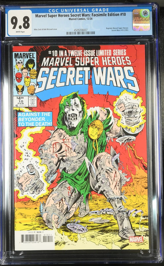 MARVEL SUPER-HEROES SECRET WARS FACSIMILE #10 MARVEL 2024 CGC 9.8 NM