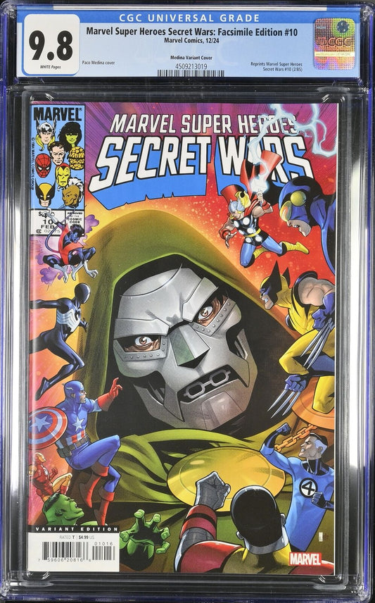 MARVEL SUPER-HEROES SECRET WARS FACSIMILE #10 MARVEL 1:25 PACO MEDINA CGC 9.8 NM