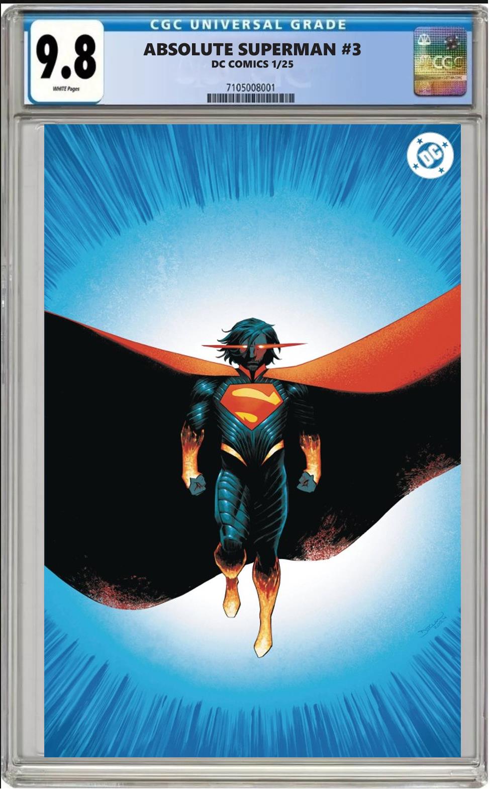 ABSOLUTE SUPERMAN #3 DC 1:50 DECLAN SHALVEY VIRGIN CGC 9.8 NM PRESALE 1/1