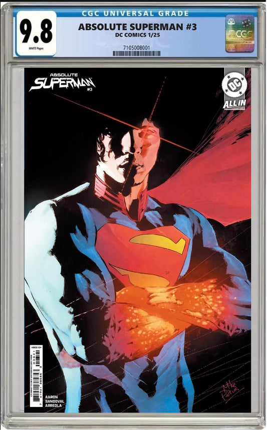 ABSOLUTE SUPERMAN #3 DC CVR D 1:25 MIKE PERKINS VARIANT CGC 9.8 NM PRESALE 1/1