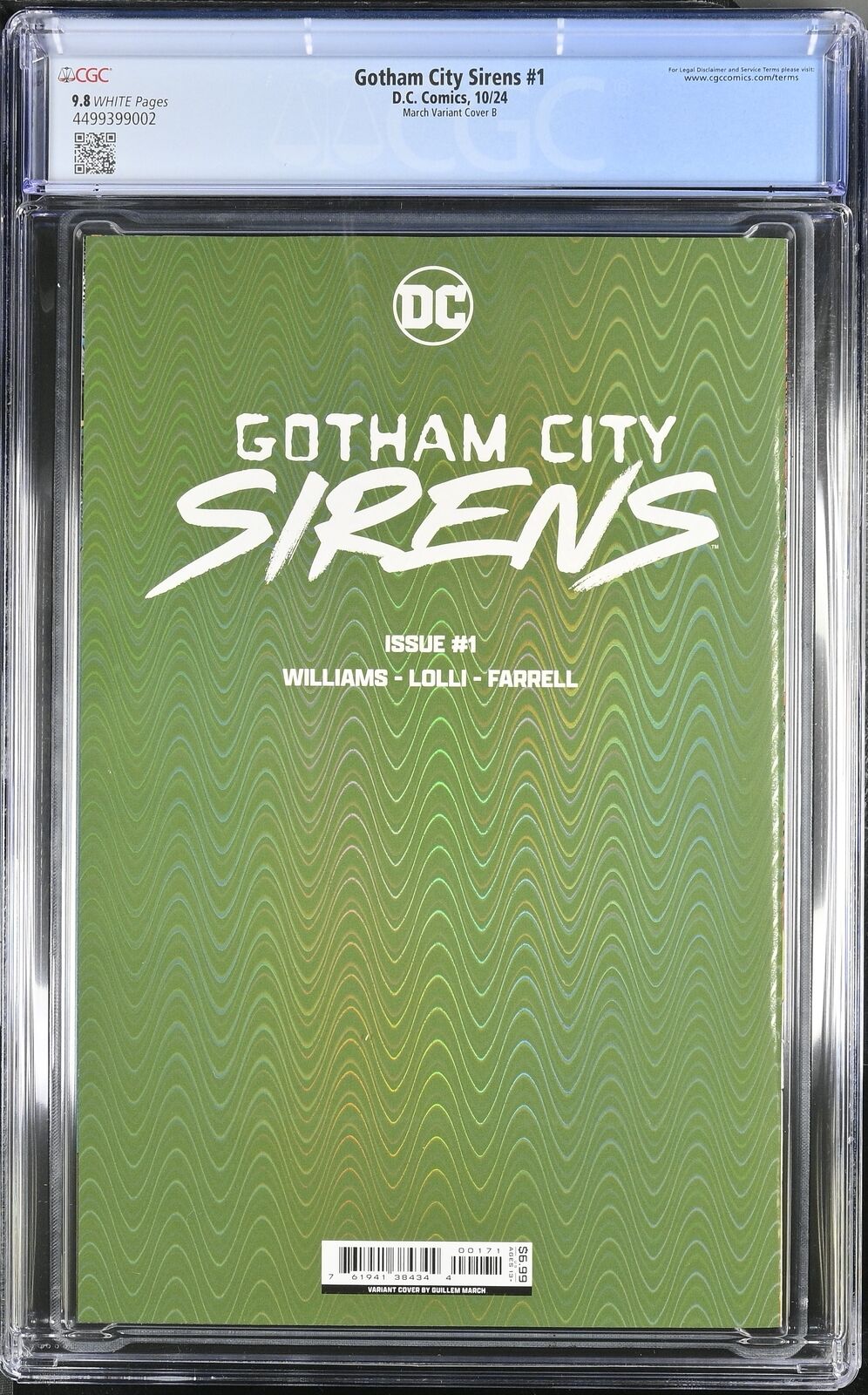 GOTHAM CITY SIRENS #1 DC COMICS 2024 GUILLEM MARCH GLOSS FOIL VARIANT CGC 9.8 NM