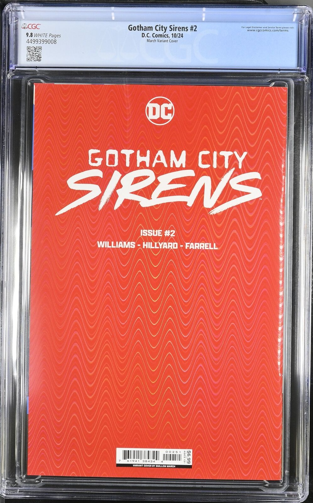 GOTHAM CITY SIRENS #2 DC 2024 GUILLEM MARCH PRISMATIC FOIL VARIANT CGC 9.8 NM