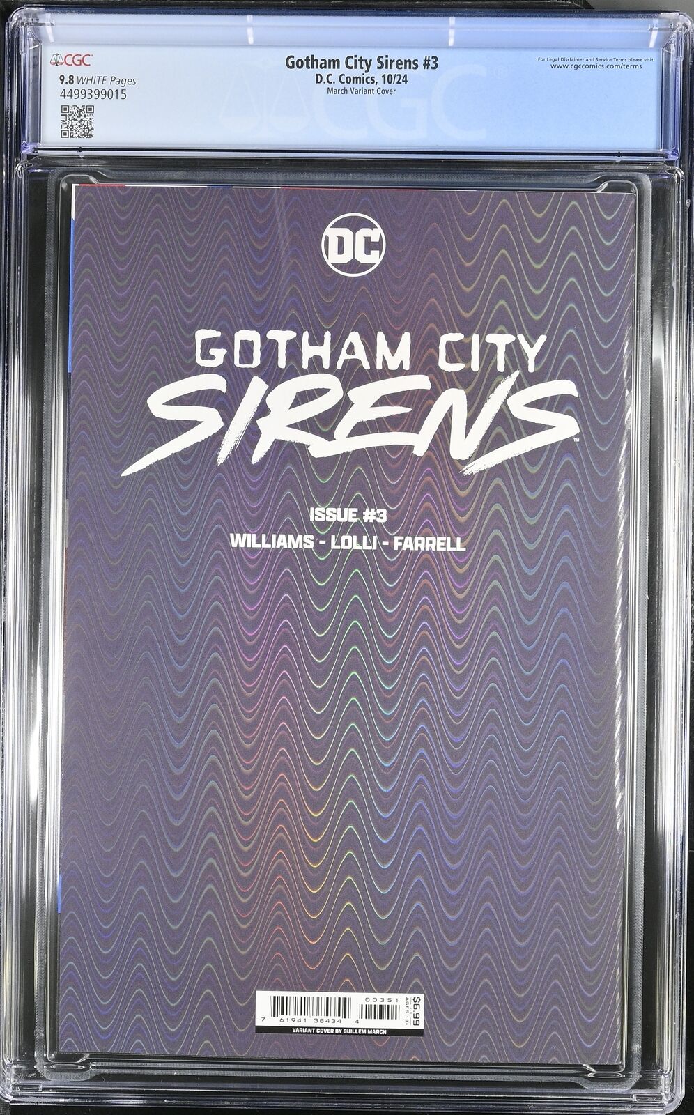 GOTHAM CITY SIRENS #3 DC 2024 GUILLEM MARCH PRISMATIC FOIL VARIANT CGC 9.8 NM