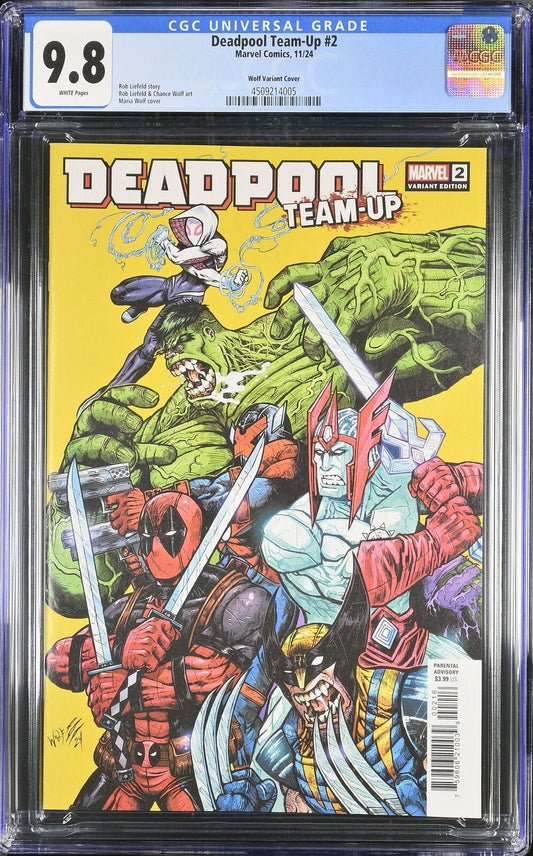 DEADPOOL TEAM-UP #2 MARVEL COMICS 2024 1:25 MARIA WOLF VARIANT CGC 9.8 NM/MT