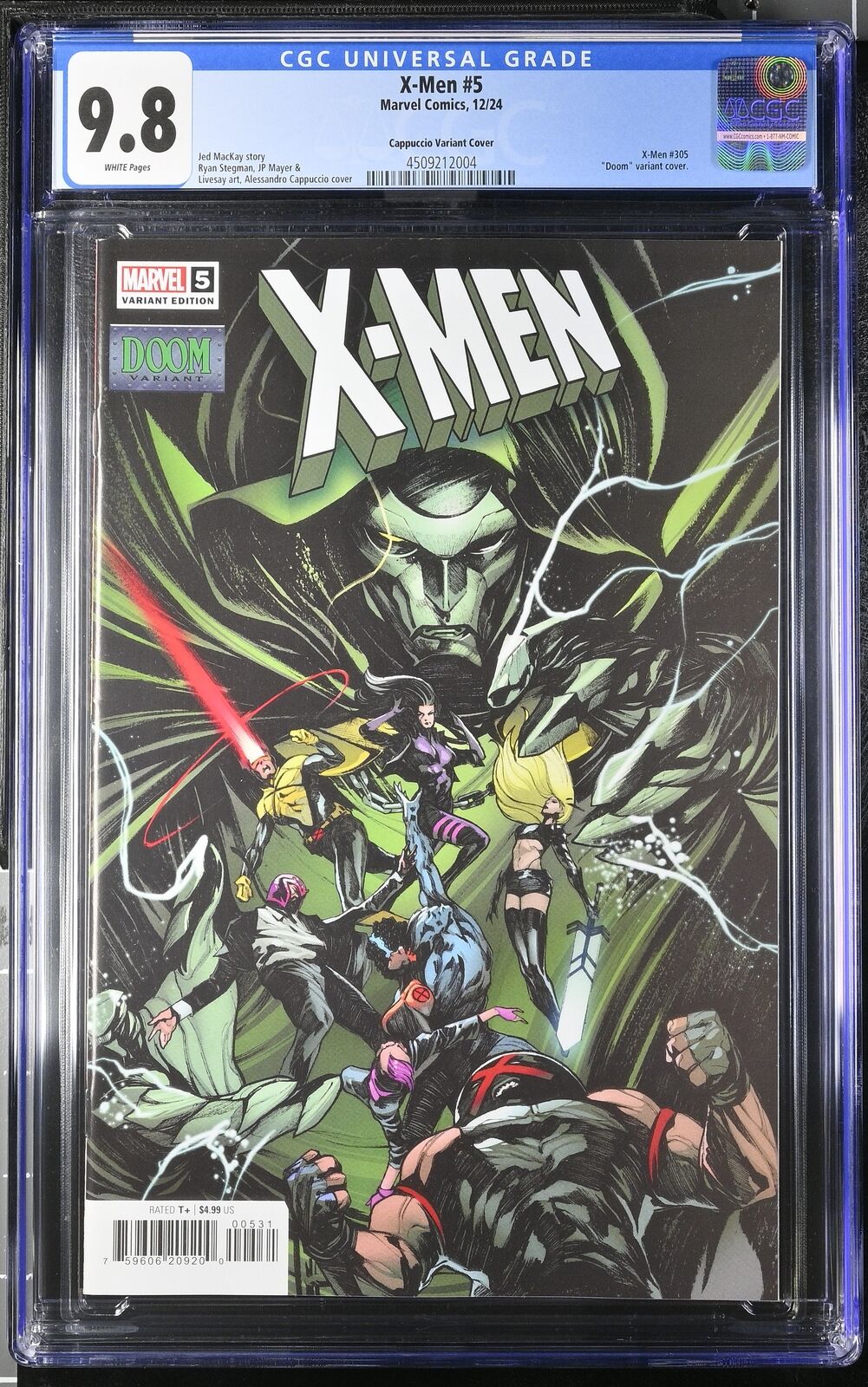 X-MEN #5 MARVEL COMICS 2024 CAPPUCCIO DOOM VARIANT CGC 9.8 NM/MT