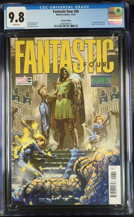 FANTASTIC FOUR #26 MARVEL COMICS BEN HARVEY DOOM VARIANT 2024 CGC 9.8