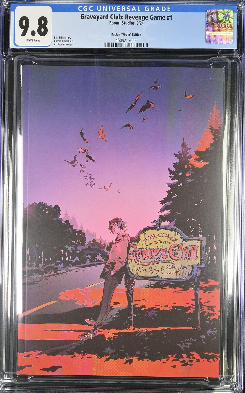 GRAVEYARD CLUB: REVENGE GAME #1 BOOM! 1:5 KAPLAN VIRGIN VARIANT 2024 CGC 9.8