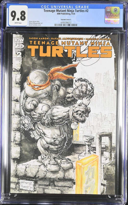 TEENAGE MUTANT NINJA TURTLES #2 IDW 2024 CVR C KEVIN EASTMAN VARIANT CGC 9.8 NM