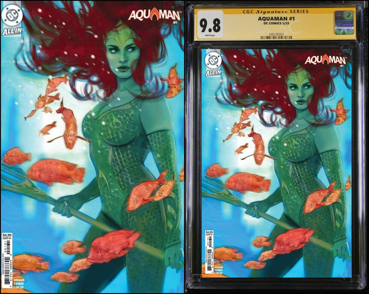 AQUAMAN #1 CGC SS/RAW JOHN TIMMS VARIANT SIGNED PRESALE MEGACON 2025