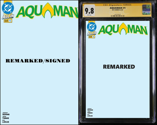 AQUAMAN #1 CGC SS/RAW JOHN TIMMS BLANK REMARKED & SIGNED PRESALE MEGACON 2025