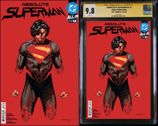 ABSOLUTE SUPERMAN #1 2nd DC CGC/RAW RAFA SANDOVAL SIGNED/REMARK PRESALE MEGACON