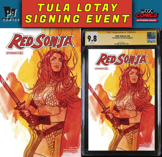 RED SONJA #20 CGC SS/RAW TULA LOTAY PRIVATE SIGNING PRESALE 3/2025