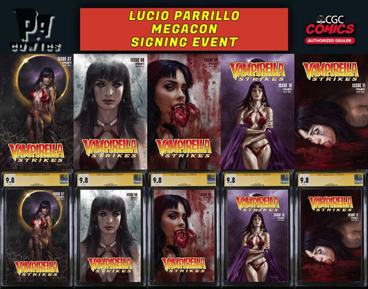 VAMPIRELLA STRIKES #7,8,9,10,11 CGC/RAW PARRILLO SIGNED/REMARKED PRESALE MEGACON