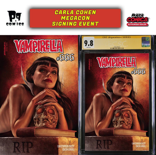 VAMPIRELLA #666 DYNAMITE CGC SS/RAW CARLA COHEN SIGNED/REMARKED PRESALE MEGACON