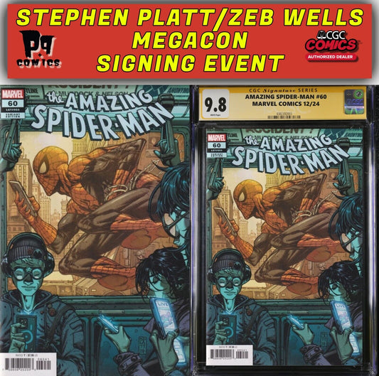 AMAZING SPIDER-MAN #60 CGC/RAW PLATT/WELLS SIGNED/REMARK PRESALE MEGACON