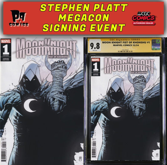 MOON KNIGHT FIST OF KHONSHU #1 CGC/RAW STEPHEN PLATT SIGNED PRESALE MEGACON