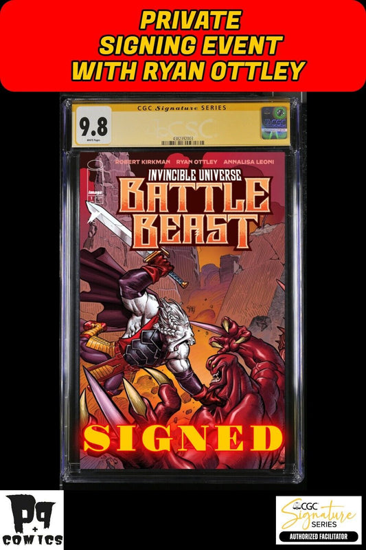 INVINCIBLE UNIVERSE BATTLE BEAST #1 D 1:10 EJ SU EVENT SIGNED RYAN OTTLEY CGC SS