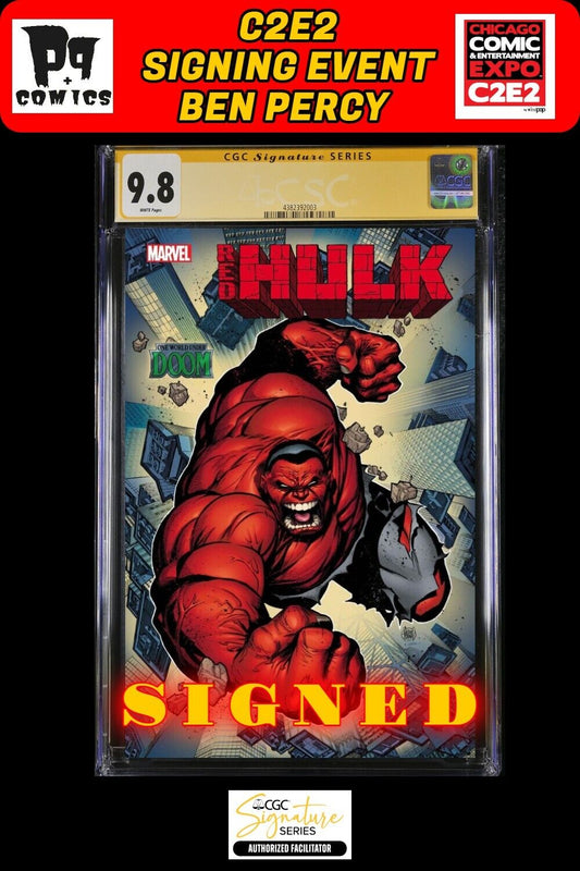 RED HULK #1 ADAM KUBERT FOIL VARIANT CGC SS C2E2 BEN PERCY SIGNED PRESALE