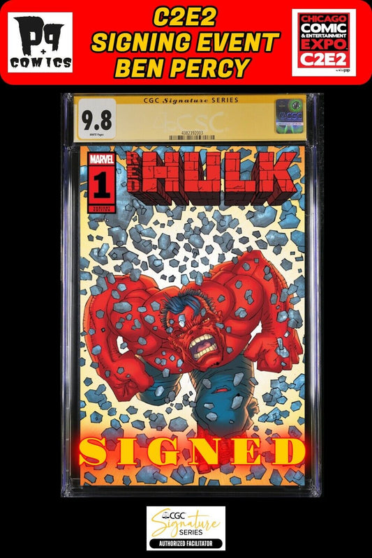 RED HULK #1 FRANK MILLER VARIANT CGC SS C2E2 BEN PERCY SIGNED PRESALE