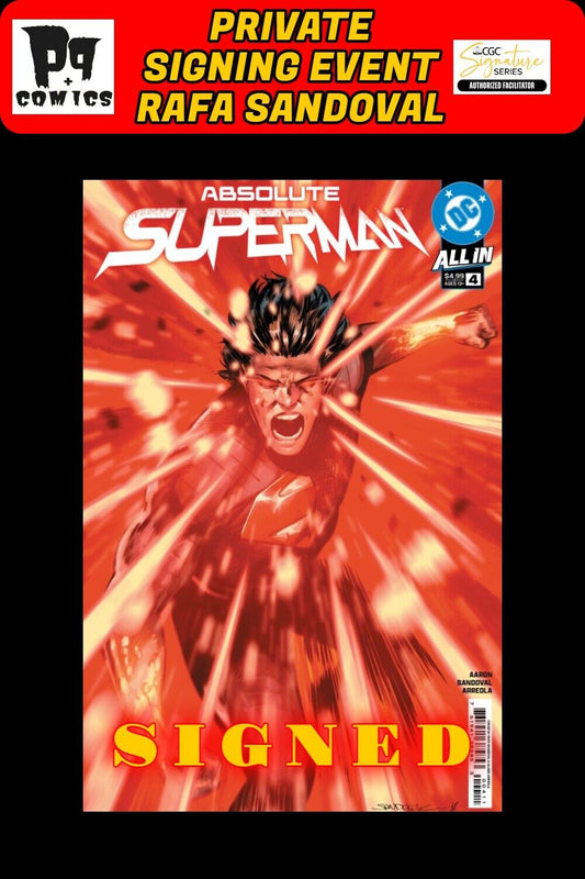 ABSOLUTE SUPERMAN #4 MAIN COVER RAW RAFA SANDOVAL PRIVATE SIGNING PRESALE NM/COA