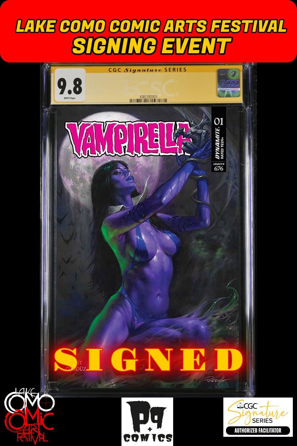 VAMPIRELLA #1 ULTRAVIOLET VAR 2025 CGC SS LCCAF LUCIO PARRILLO SIGNED PRESALE