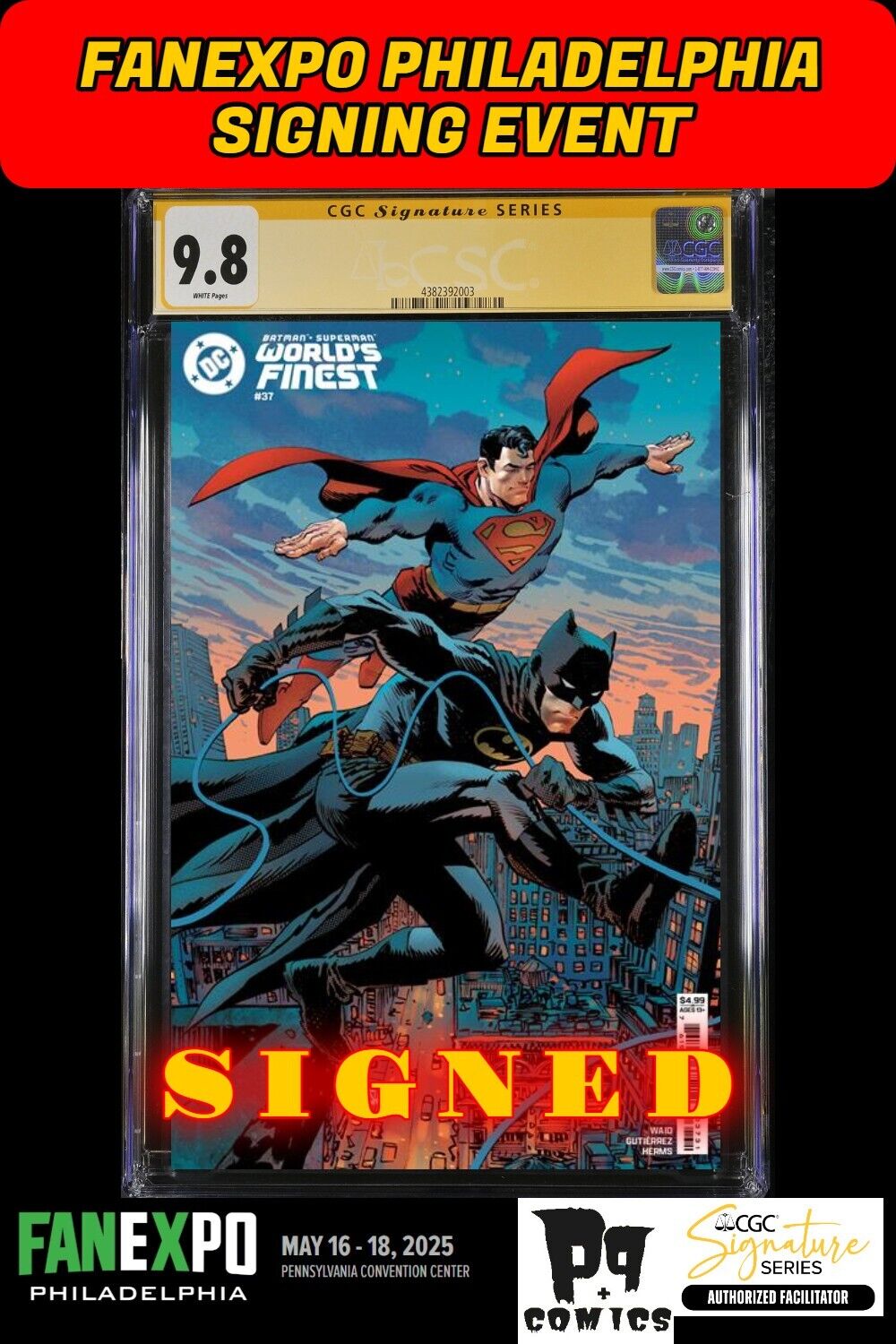 BATMAN SUPERMAN WORLDS FINEST #37 CGC SS FANEXPO DAN PANOSIAN SIGNED PRESALE