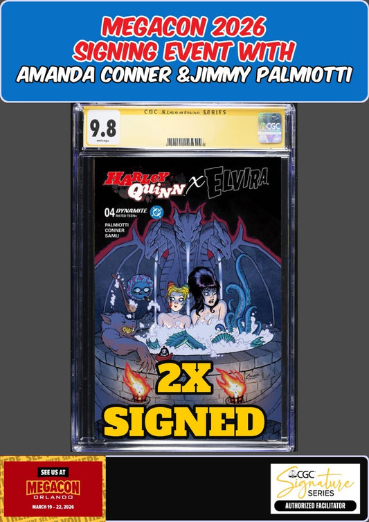 HARLEY QUINN X ELVIRA #4 MAIN CGC 9.8 PALMIOTTI/CONNER 2X SIGNED PRESALE