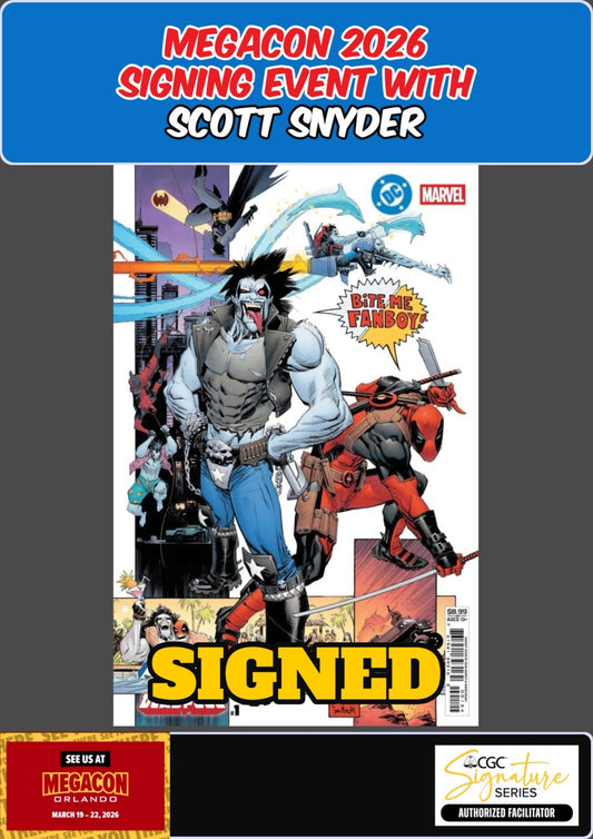 BATMAN DEADPOOL #1 SEAN MURPHY MEGACON 2026 SCOTT SNYDER SIGNED W/COA PRESALE NM