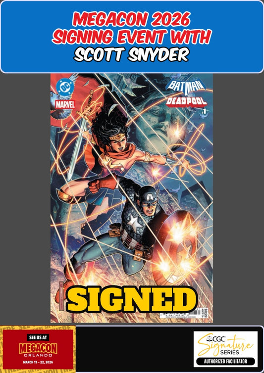 BATMAN DEADPOOL #1 JIM CHEUNG MEGACON 2026 SCOTT SNYDER SIGNED W/COA PRESALE NM