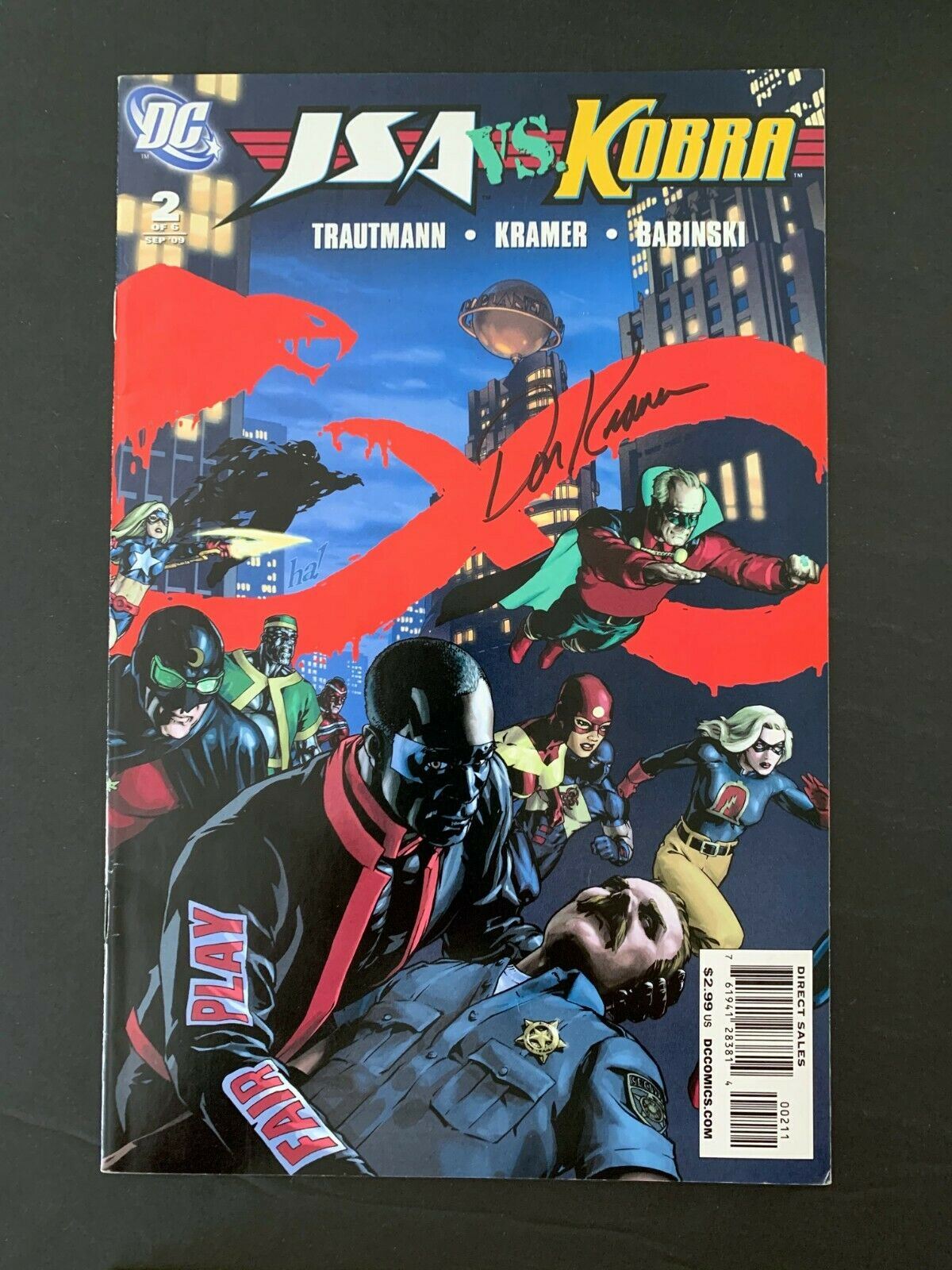 Jsa Vs Kobra #2 Dc Comics 2009 Vf Signed By Don Kramer