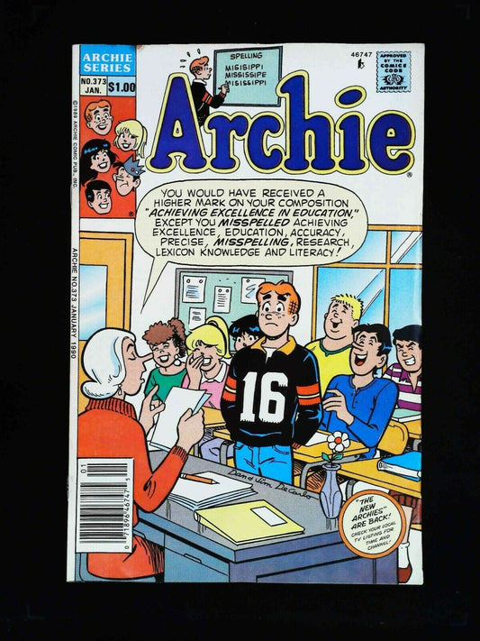 Archie #373  Archie Comics 1990 Vf- Newsstand