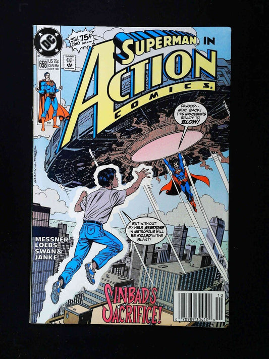 Action Comics #658  Dc Comics 1990 Vf+ Newsstand