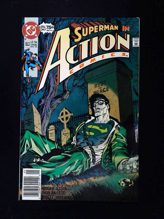 Action Comics #653  Dc Comics 1990 Vf/Nm Newsstand