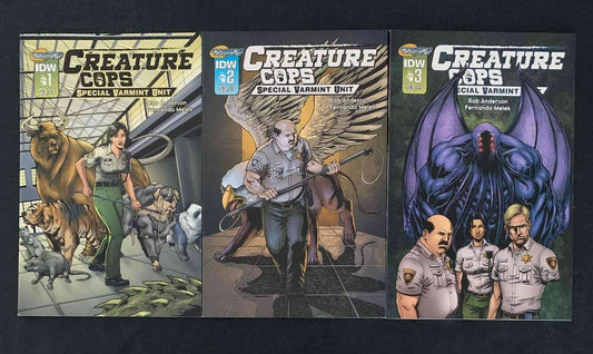 Creature Cops  Special Varmint Unit Full Set #1,2,3  Idw Comics 2015 Vf/Nm