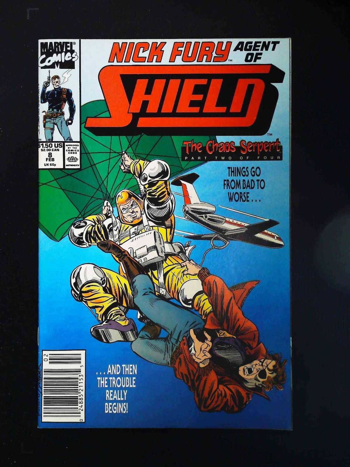 Nick Fury Agent Of Shield #8 (3Rd Series) Marvel Comics 1990 Vf/Nm Newsstand