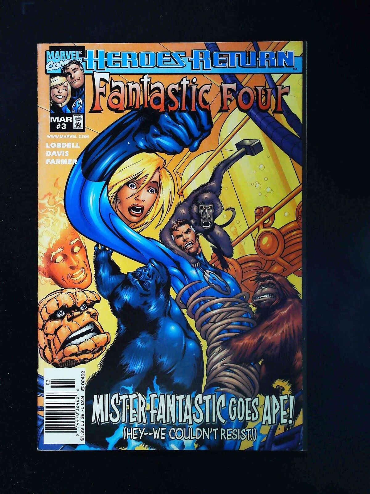 Fantastic Four  #3 (3Rd Series) Marvel Comics 1998 Vf+ Newsstand