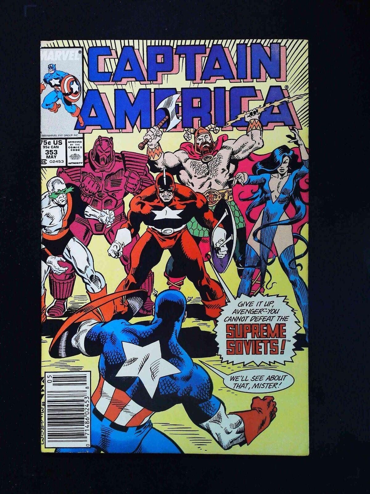 Captain America #353  Marvel Comics 1989 Vf Newsstand
